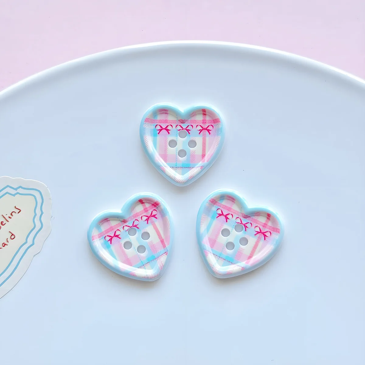 10pcs Printed Heart 4-Hole Buttons DIY Accessories Clothing Socks Shoes Supplies Phone Case Decor Shoe Charms