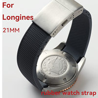 21MM Rubber Watch Strap for Longines Conquest Collection - Soft Elastic Replacement Band