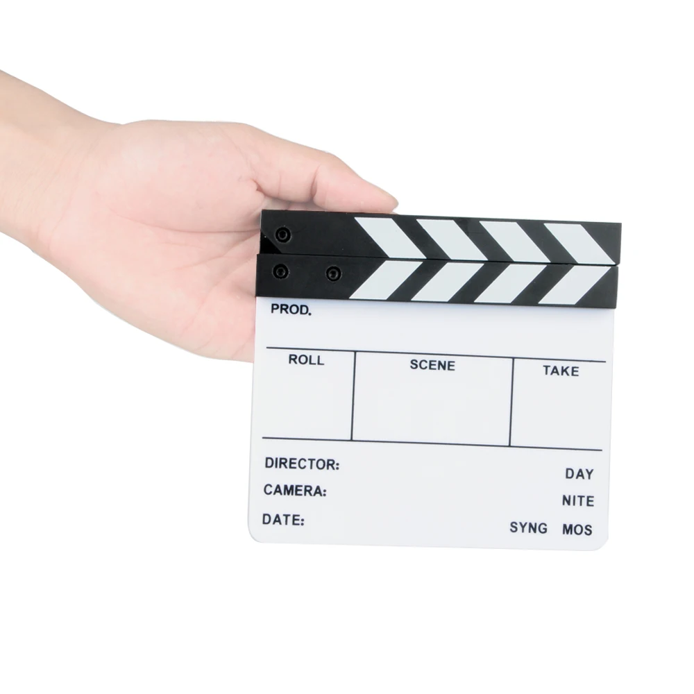 Studio Camera Photography Video Acrylic Small Clapboard Dry Erase Director Film Movie Clapper Board Slate (6.3x5.5\