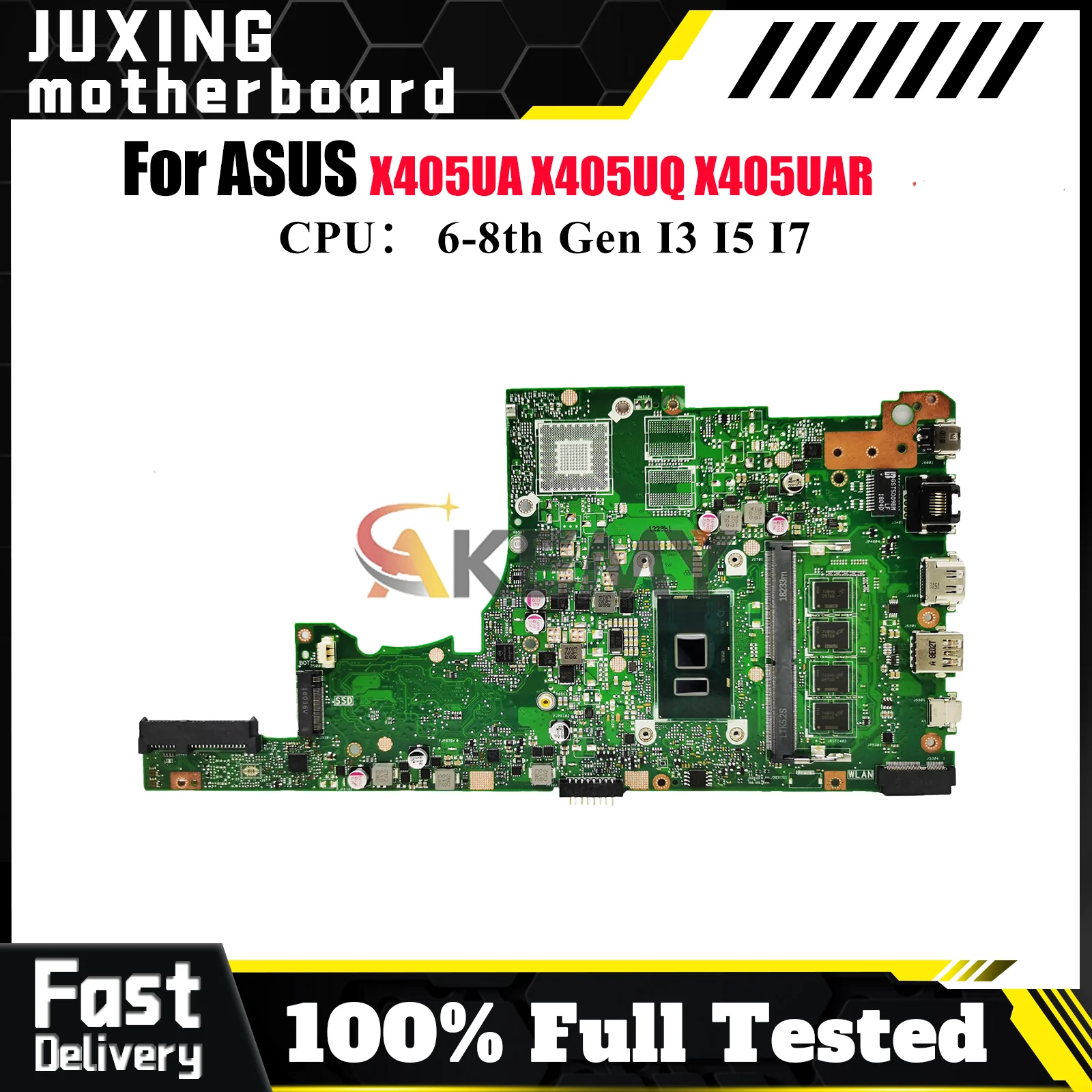 

X405UA Материнская плата для ноутбука ASUS VivoBook K405U V405U A405U X405UAR X405UQ X405U S405U S4000U S4100U Материнская плата с процессором I3 I5 I7