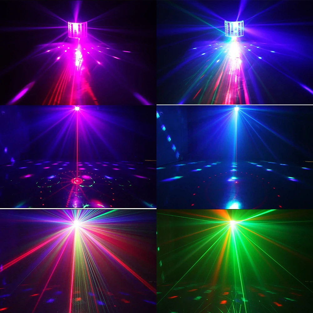 LED Butterfly Stage Lights Remote Control Dj RGB Led Four in one laser strobe light colorful ktv flash room bar nightclub lights