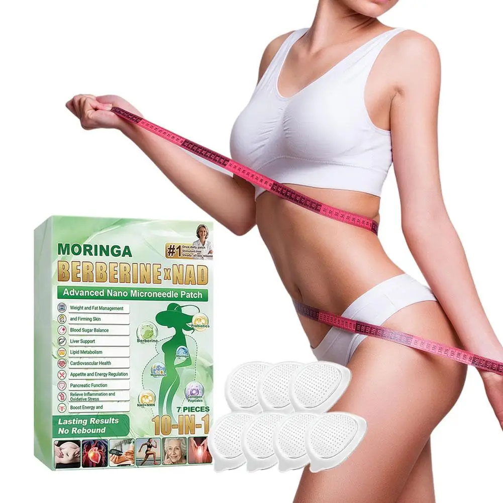 

10-in-1 Moringa Nano Microneedle Patch For Energy Skin Firming Advanced Microneedle Patch For Weight Loss Blood Sugar Balance
