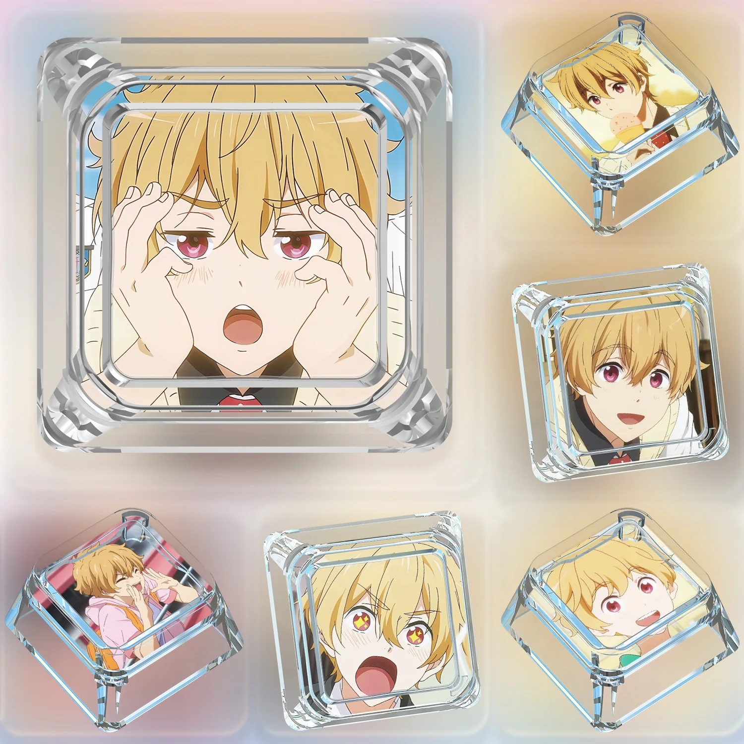 

Diy Self Madehazuki Nagisa Механическая клавиатура Колпачки для клавиш Cross-Axis Механическая клавиатура ПК Персонализированные колпачки для клавиш Подарочные игрушки