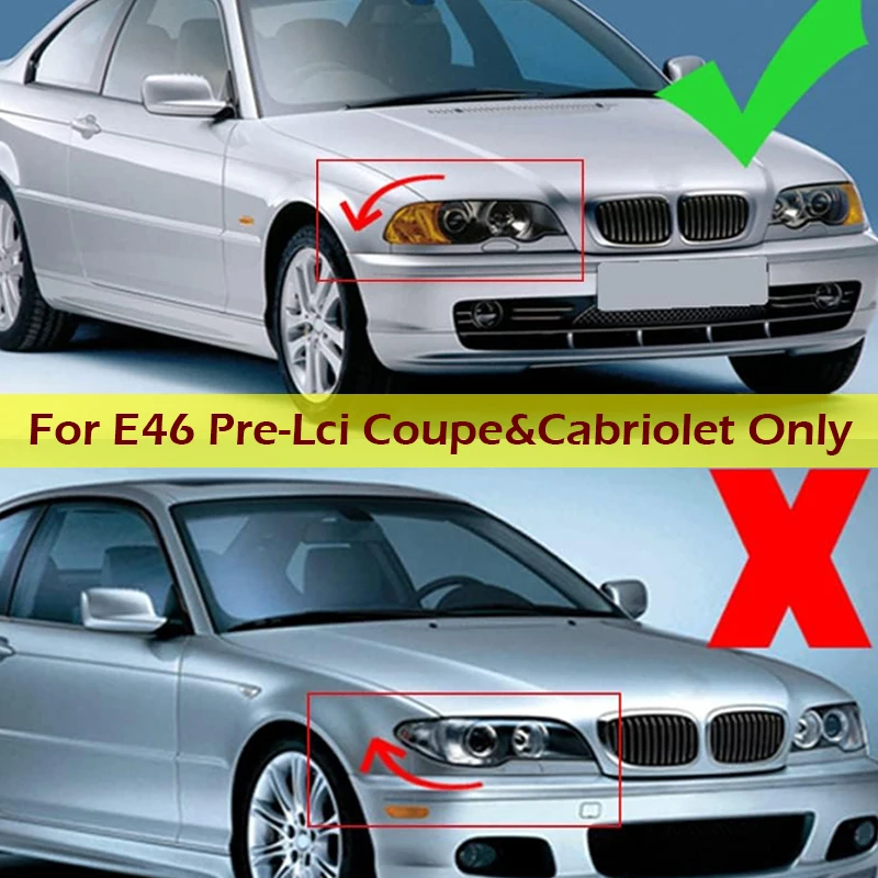 شبكة شواء فردية من الكروم الكربوني لـ 3 Series E46 2-Door 1998-2002 Pre-facelift & 2000-2007 E46 M3 كوبيه كابريوليه