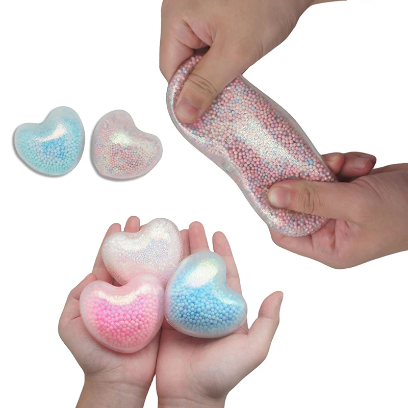 Funny Cute Transparent Heart Soft Pinch Squeeze Toys Creative Heart-shaped Adult Children Stress Relief Vent Toys Birthday Gifts