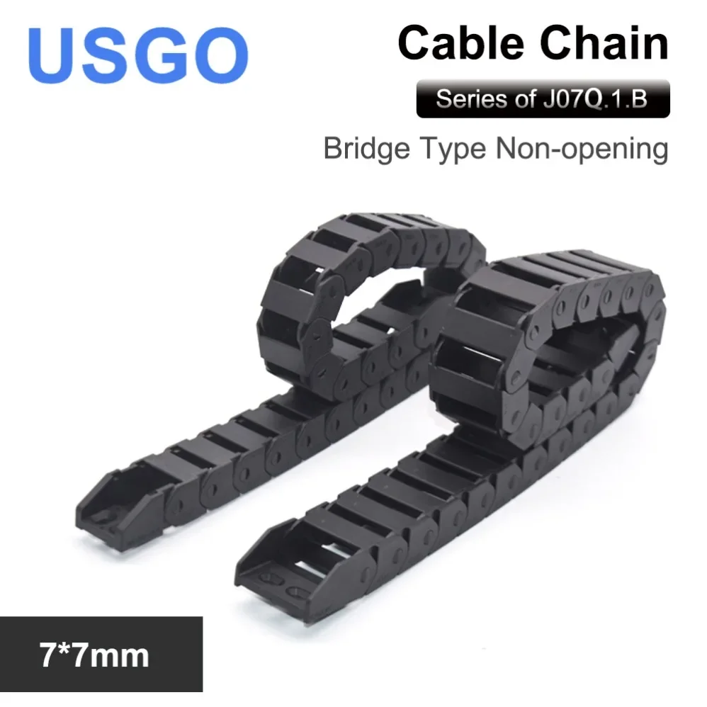 USGO Transmission cable chain 7*7mm Bridge Type Non-Opening 1 Meter Plastic Towline Transmission Drag Chain for Machine