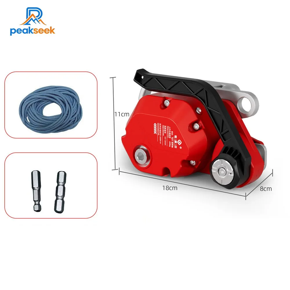 Peakseek GS400 Multifunctional Lift Descender Portable Rope Climbing Lift Retarder 200KG Load Capacity