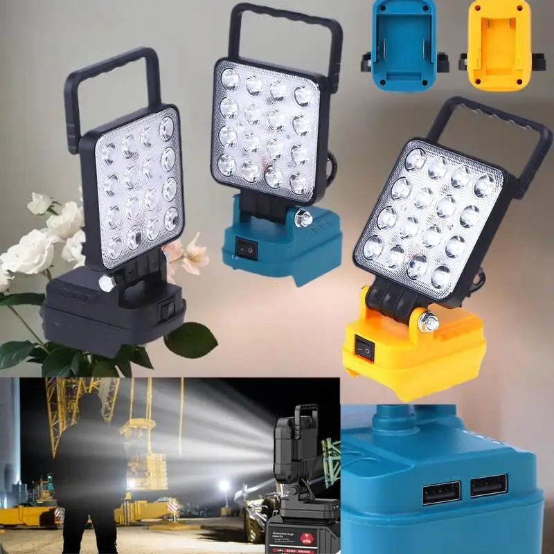 14W Camping Lamp Emergency Lighting With Dual USB Li-ion Battery Lantern Outdoor Flashlight 4 Inch LED Work Light