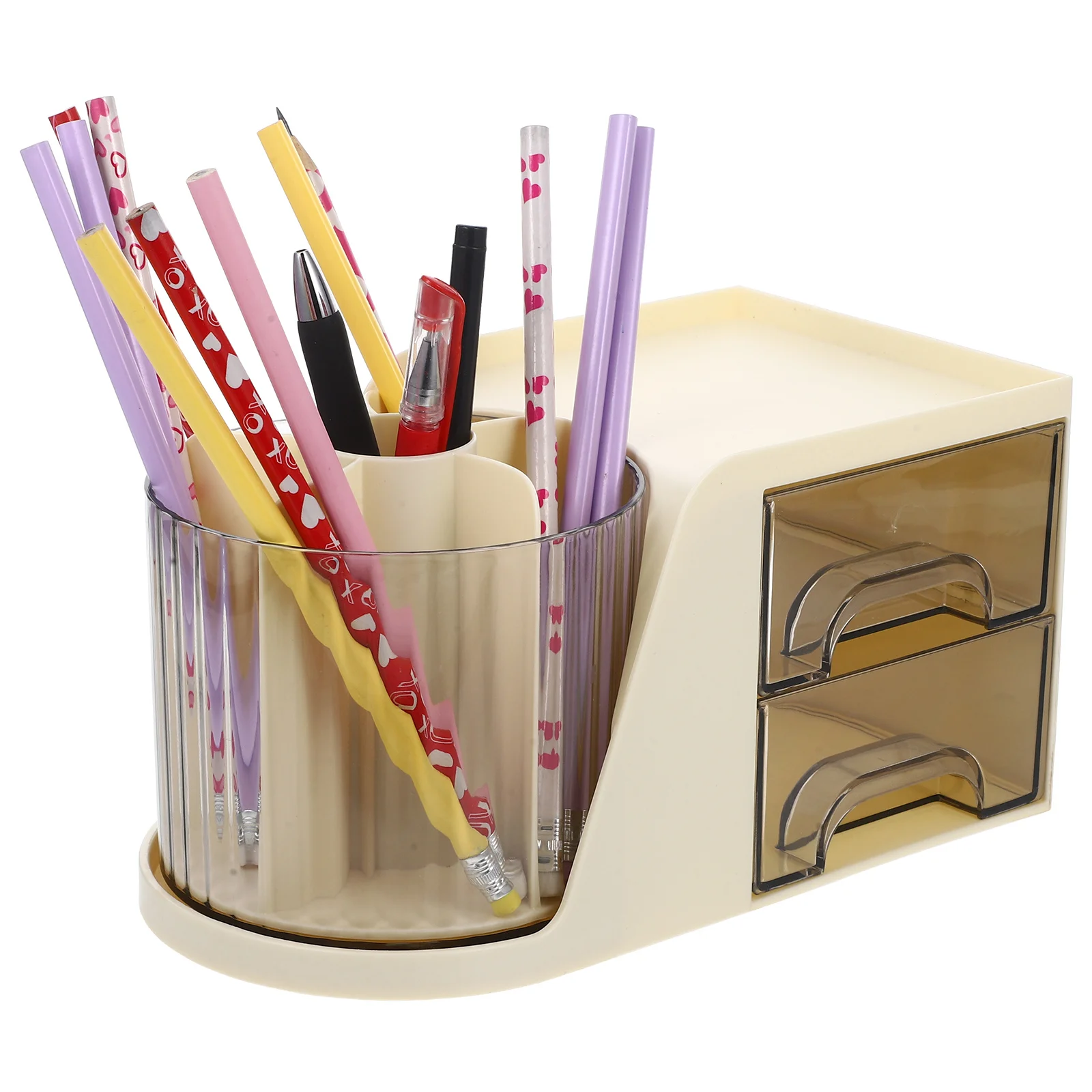 

Desk Organizer with Drawer Pencil Holder Stationary Storage Rack Space Saving Versatile Drawers Modern Design School Classroom