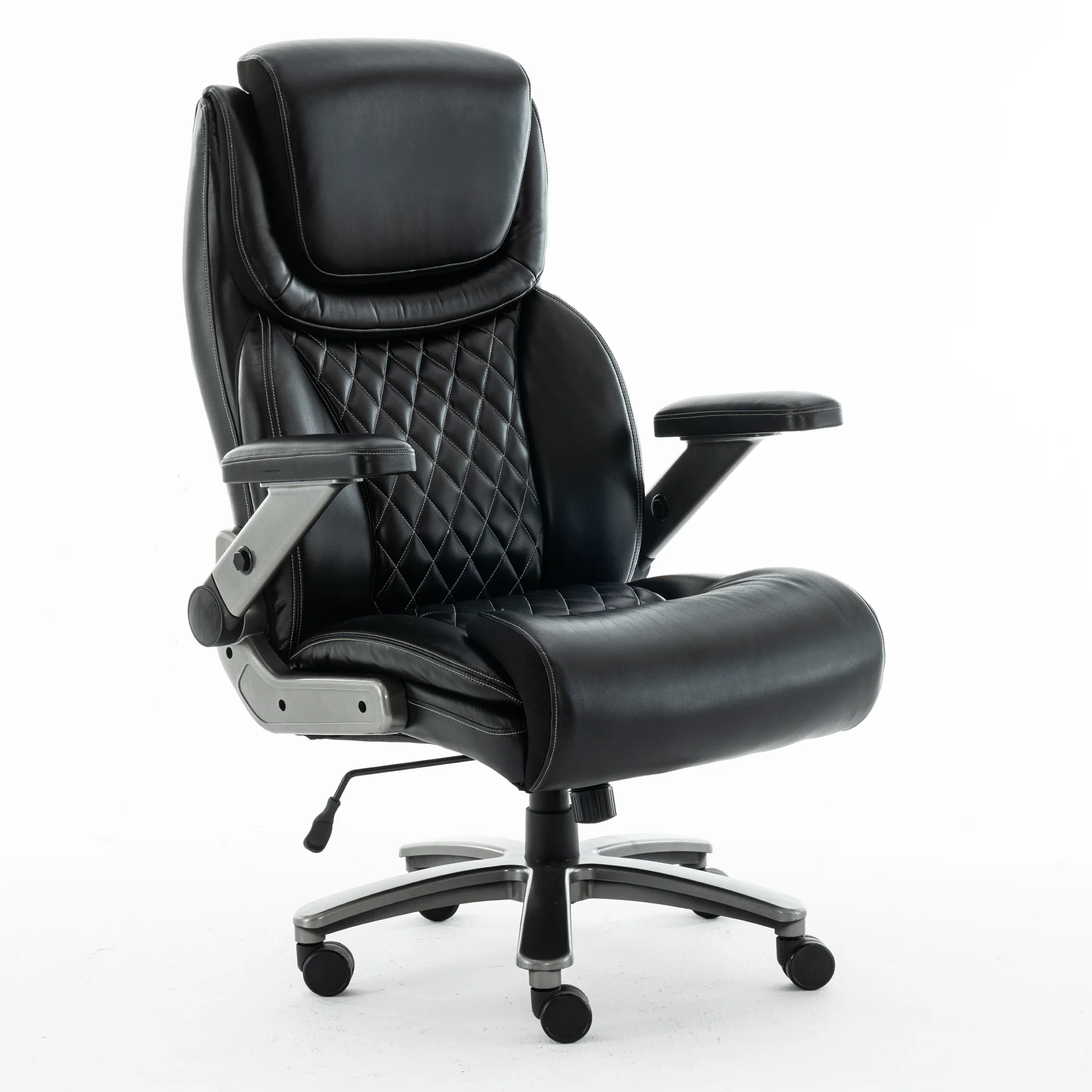 Chaise de bureau grande et robuste de 500 lb, chaise robuste pour personnes corpulentes, chaise de direction ergonomique réglable avec support lombaire, grande taille