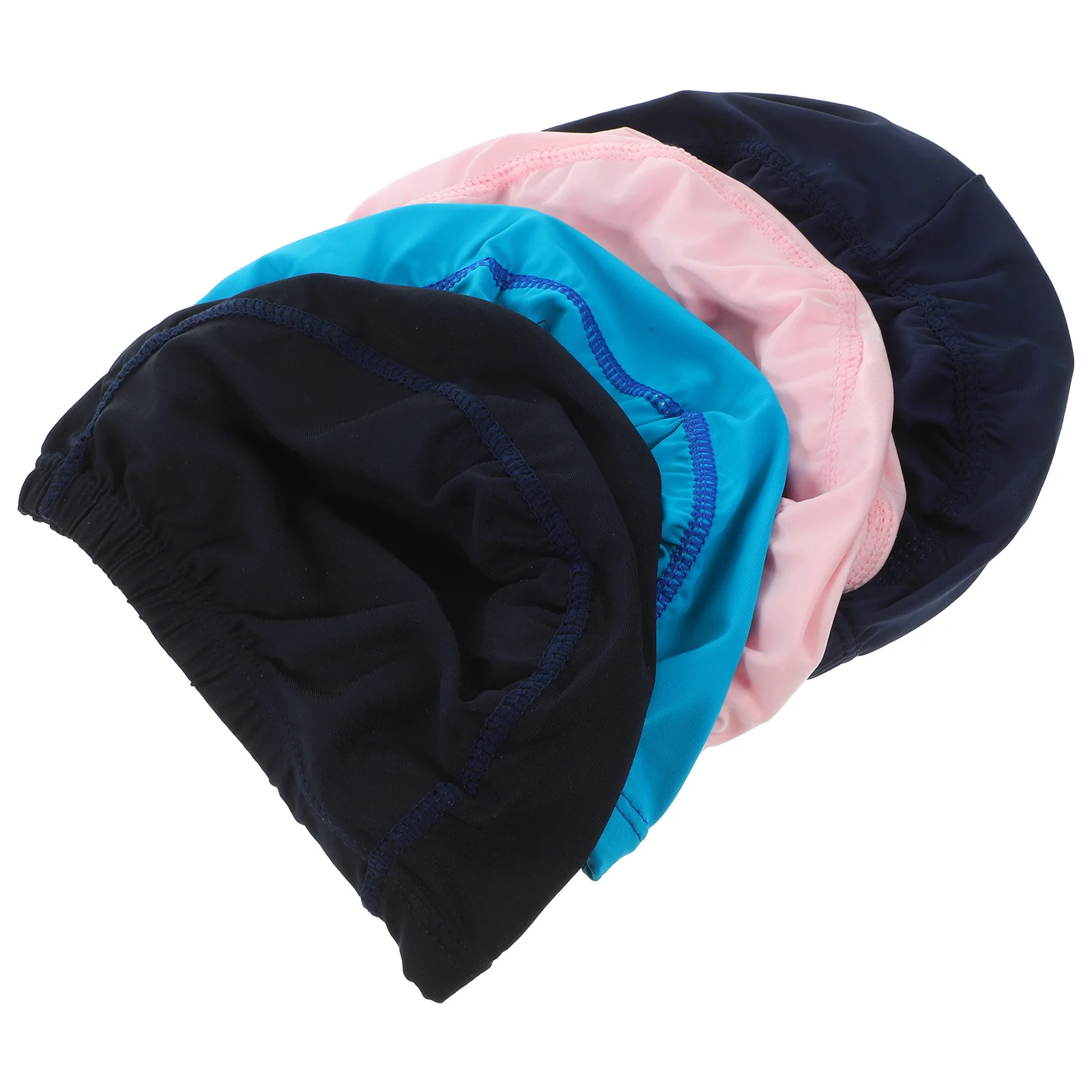 

4Pcs Breathable Swim Caps for Adults Kids Quick Wear Remove No Snagging Stretchy Swimming Hat for Long Hair Pool Use