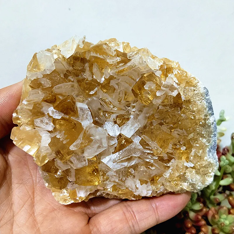 Natural Yellow CalciteStone Crystal Raw Real Mineral Clear Cluster fengshui Chakra Meditation Spiritual Reiki Room Decoratio