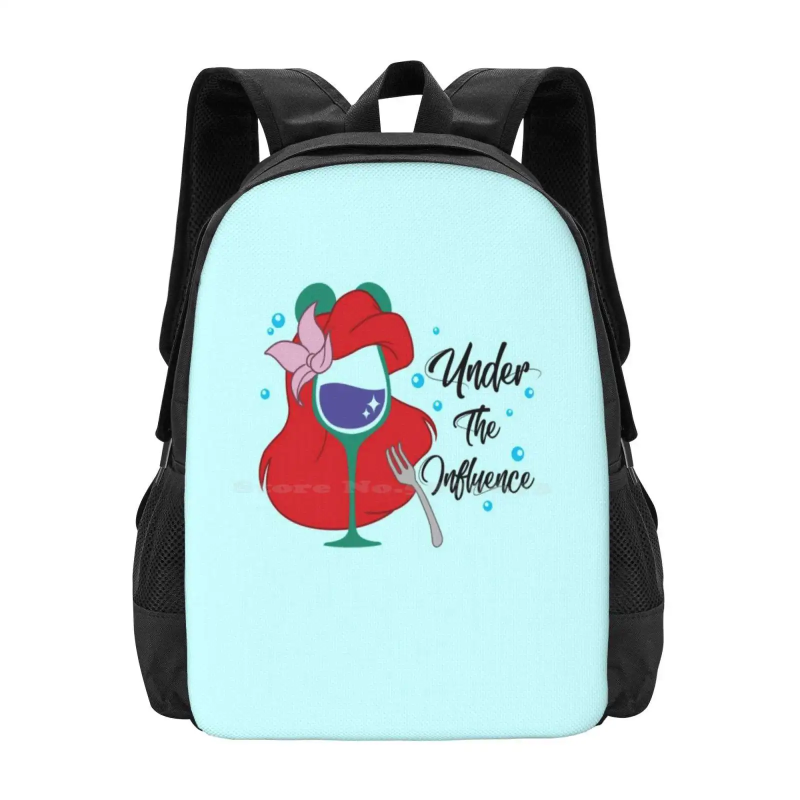 Under The Influence Bag Backpack For Men Women Girls Teenage The Little Mermaid Mermaid Party Ariel Cruise Line Princess Womens