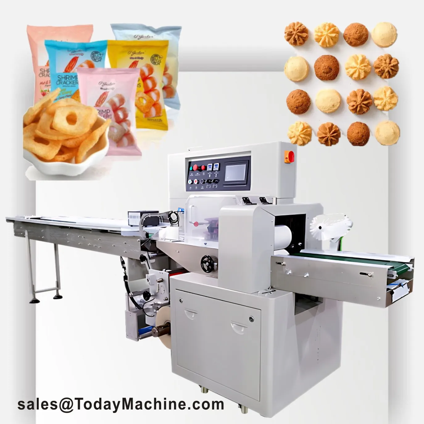 High Quality Automatic Horizontal Instant Noodles Biscuit Bread Flow Pillow Wrapping Filling Packing Machine