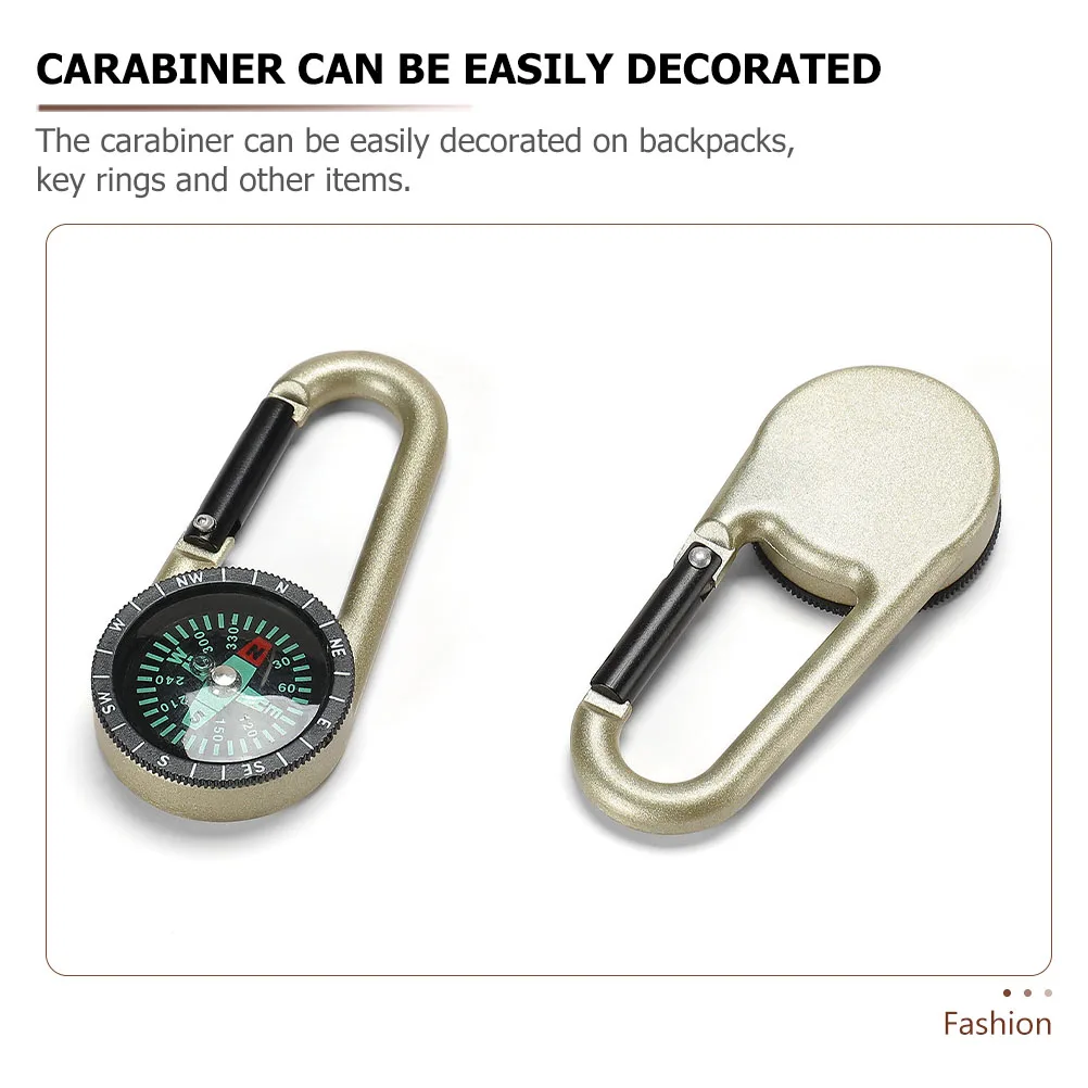 

2pcs Quick Release Mini Compass Carabiner For Hiking Climbing Outdoor Survival Belt Hook Keychain Pendant Alloy Hanging Compass