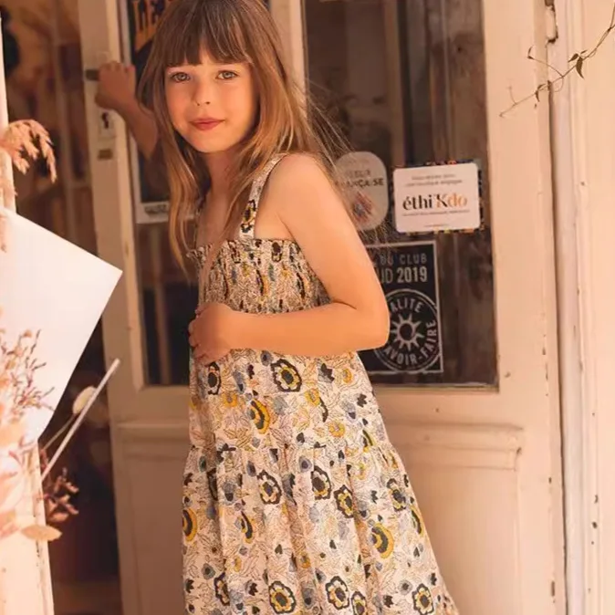 new summer new LOU series children's floral dress Girls Pastoral series casual dress pre-sale April delivery