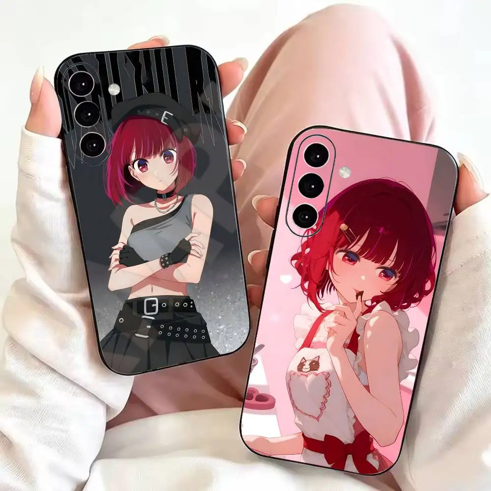Kana Arima Oshi no Ko Phone Case Black Silicone Soft For Samsung Galaxy A73,A72,A71,A70,A53,A52,A51