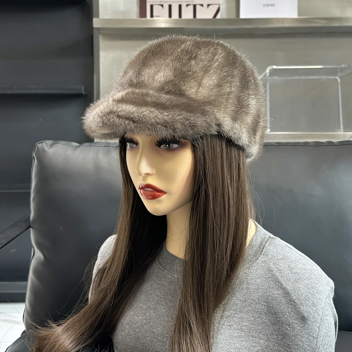 Lady Outdoor Cap Real Mink Fur Hat Winter Women Keep Warm 100% Genuine Mink Fur Hats Natural Quality Female Fashion Mink Fur Cap