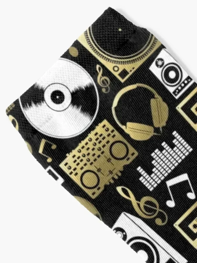 Discjockey Pattern | DJ Music Vinyl Turntables Socks professional running valentine gift ideas luxe short Socks Women Men's