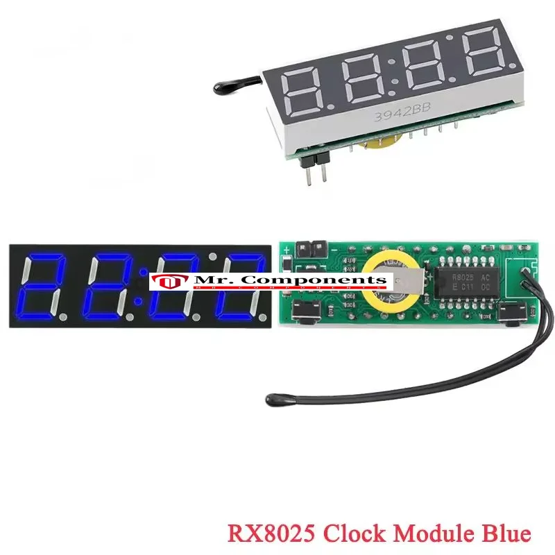 RX8025 High-Precision Digital Display Electronic Clock Module Time Thermometer Voltmeter Three-in-One Temperature Luminous Car