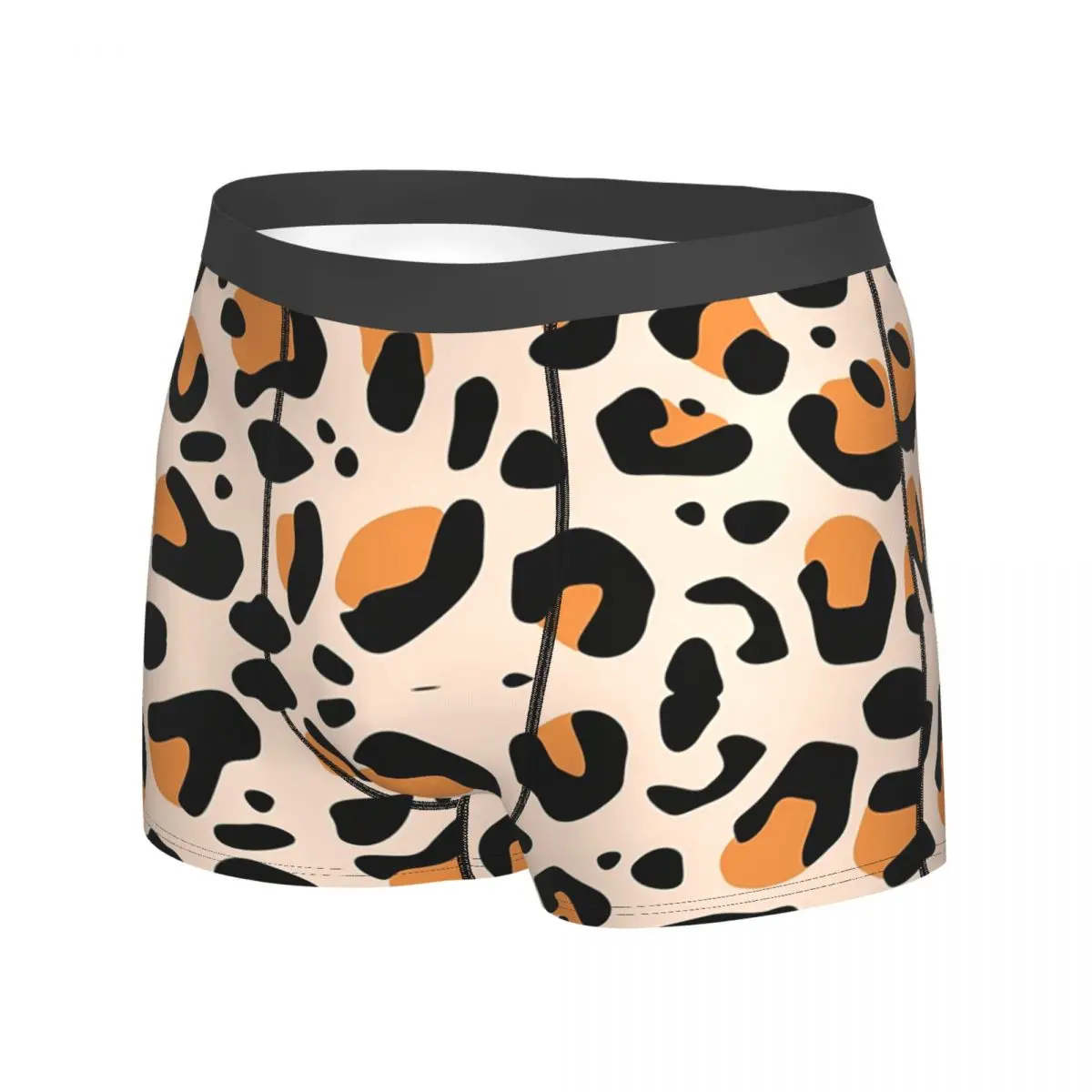 Novelty Boxer Light Brown Leopard Spot Texture Shorts Panties Men Underwear Animal Skin Patterns Polyester Underpants for Homme