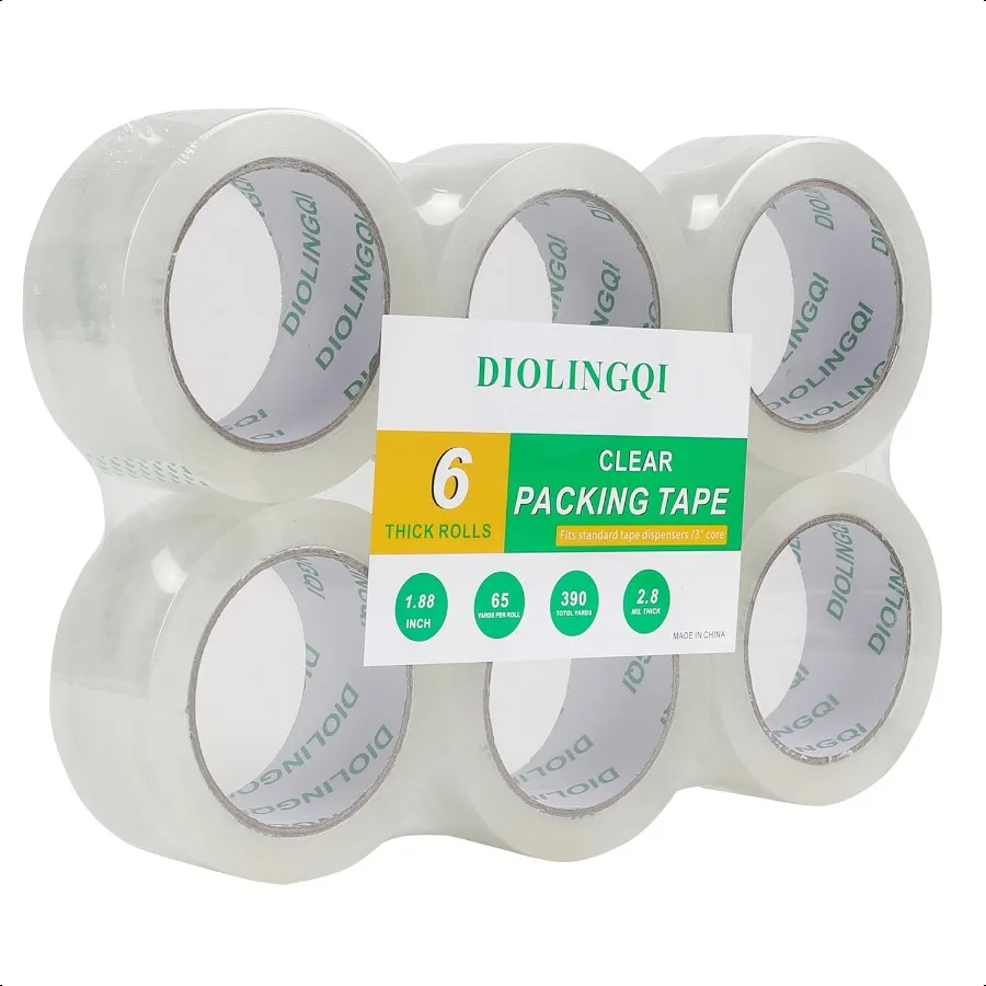 

Clear Packing Tape Heavy Duty Shipping Tape for Packaging Moving Sealing 2.8 mil Thick 1.88 inches Wide 65 Yards Per Roll with