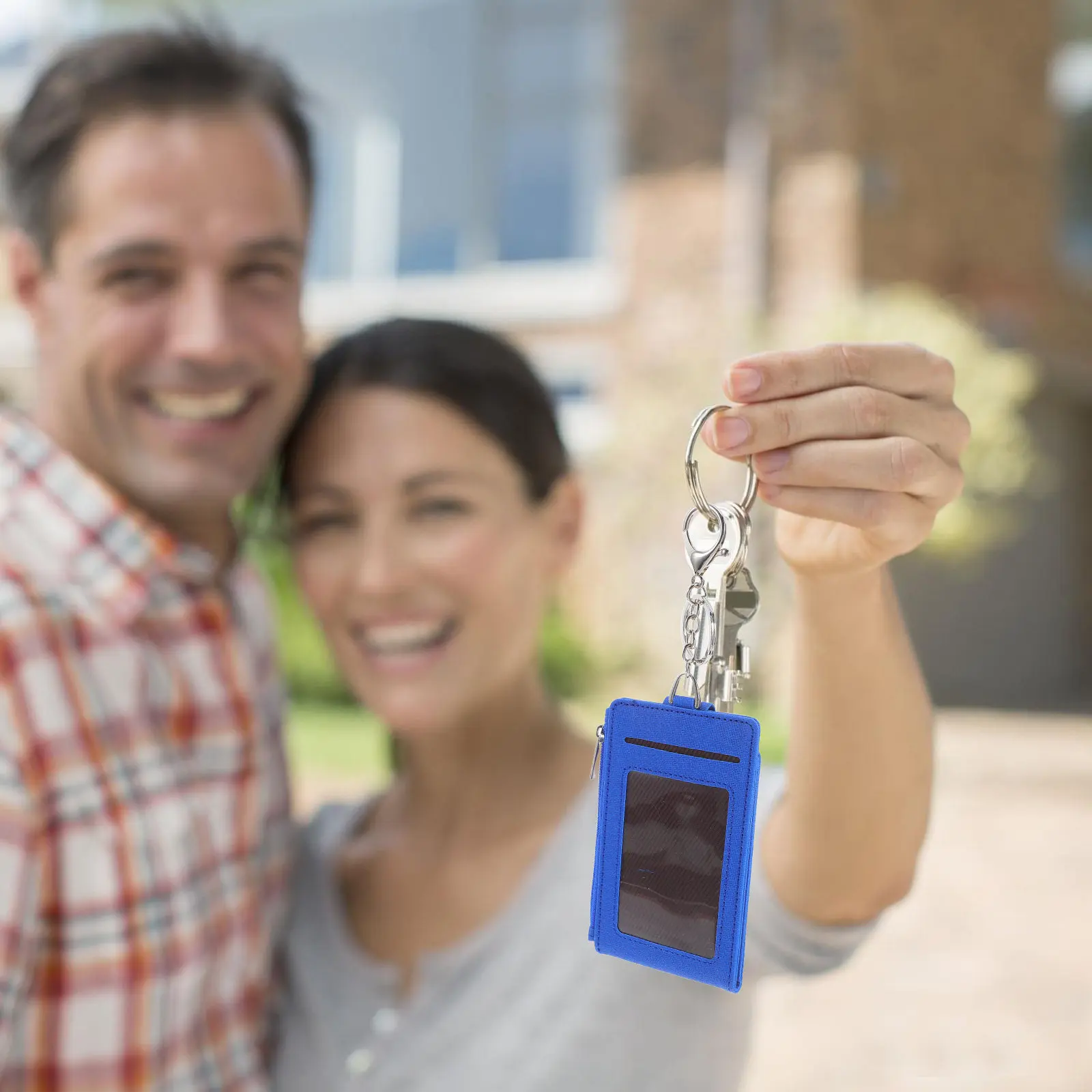 

Многофункциональный брелок-кошелек для карт из ПУ с водонепроницаемой защитой для рабочих пропусков, проездных, кредитных карт и ключей