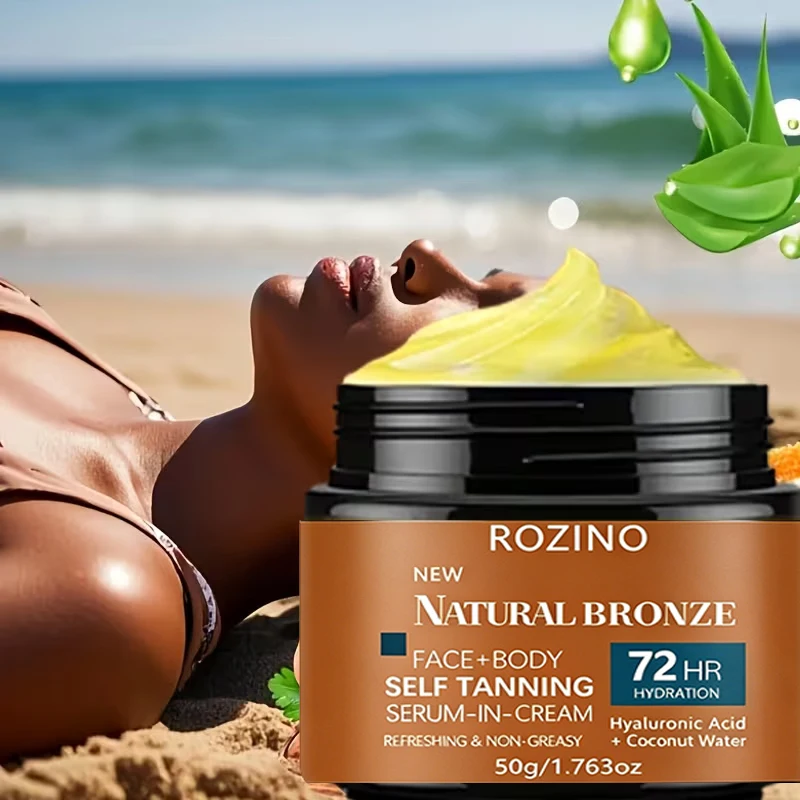 1Pcs/2Pcs/3Pcs Moisturizing Quick-Tanning Lotion, Contains Hyaluronic Acid + Coconut Water, Self-Tanning with 72-Hour Waterproof and Long-Lasting Effect, Indoor and Outdoor Tanning, Hydrating and Moisturizing, Convenient to Use and Easy to Carry, Oxybenzone-Free Tanning Lotion, Sunless Tanner