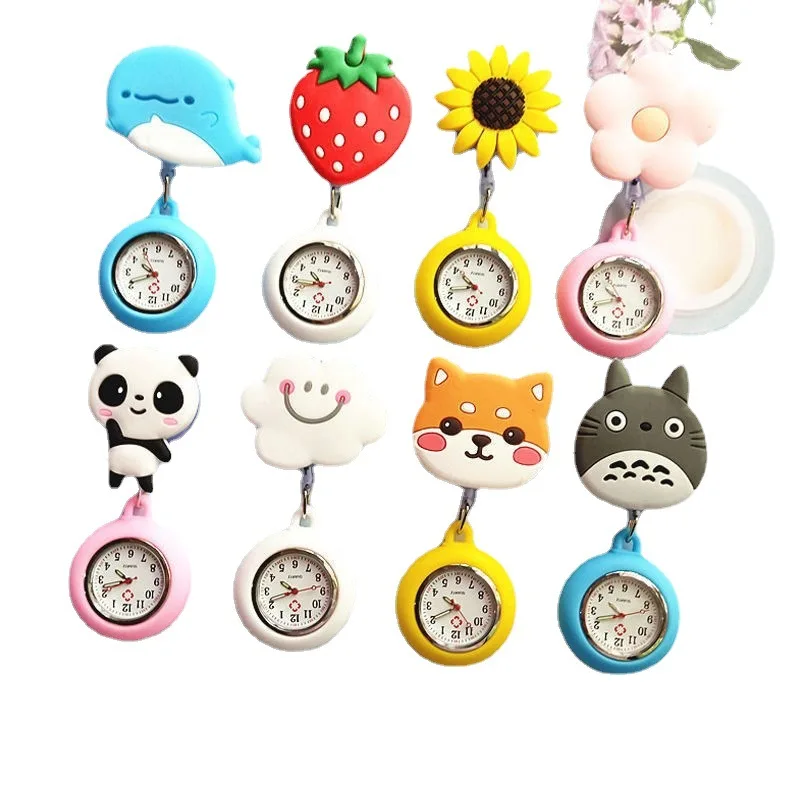 Cute Cat Paw Nurse Watch Brooch, Silicone With Clip, Retractable Telescopic Health Care Nurse Doctor Paramedic Medical Pocket