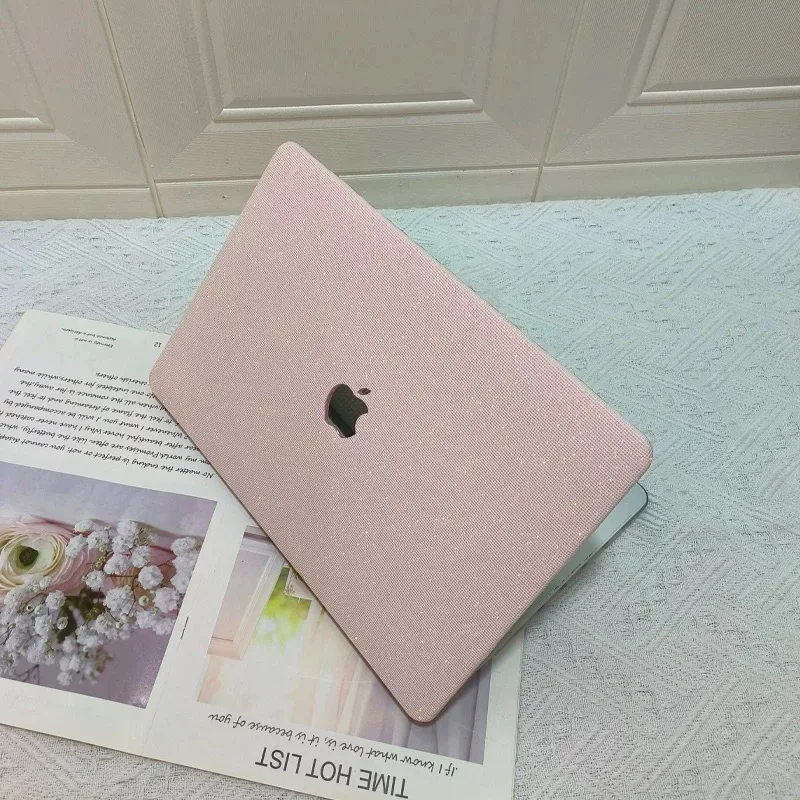 Coque rigide rose vif scintillante pour MacBook Neo Air M2 M4 Pro 13,6 pouces 2026 A3240 M5 M3 15 Pro Retina A2681 Housse pour ordinateur portable