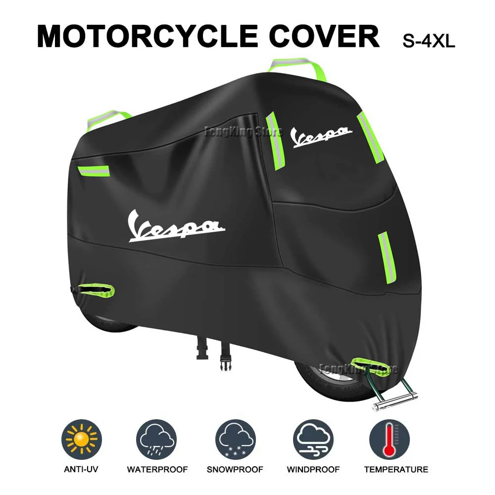 Motorcycle Cover Uv Protector Dust All Season Motorcycle Waterproof Cover For VESPA Sprint Primara Scooter GTS 300 Piaggio