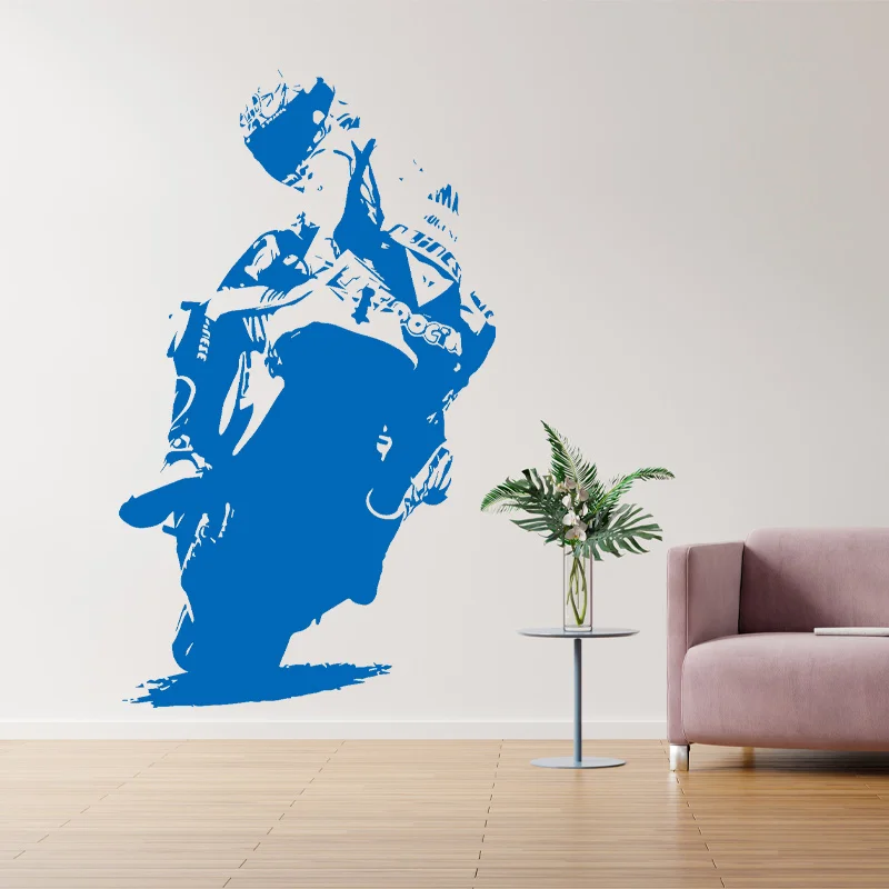 Moto Vinyl Wall Art Sticker, Motocross Motocicleta Decalques, Home Decor, Adolescentes, Boys Room, Garagem Decoração, Murais, S613