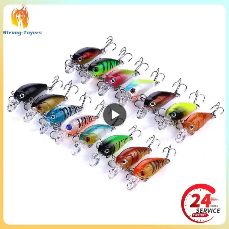 Crankbaits Set Mixed Colors 45mm/4g Fishing Lure Minnow Wobbler Crank Bait Jerkbait Bass Swimbait Treble Hooks Swim Hard Tackle