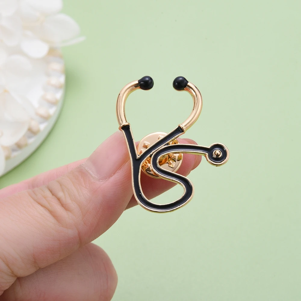Hanreshe Classic Stethoscope Medical Pins Badges Doctor Nurse Hospital Jewelry Accessories Lapel Brooch for Student Collection