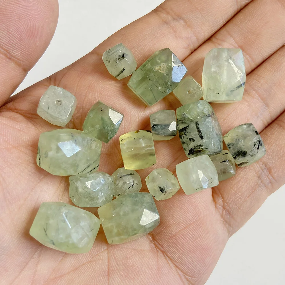 Natural Raw Mineral Stone Beads Square Shape Bead Citrine Quartz Reiki Healing Beads For Jewelry Making DIY Necklace Bracelet