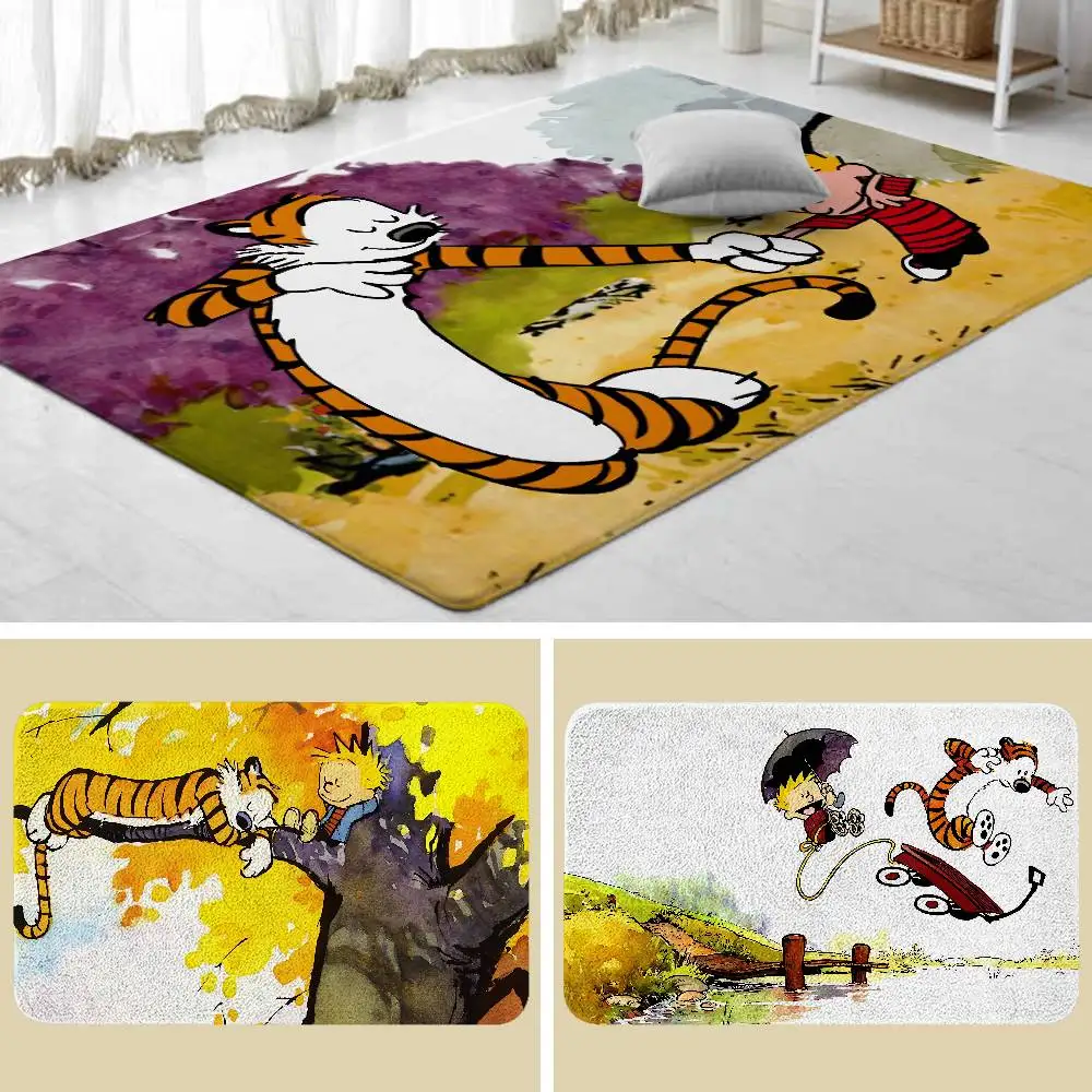 Calvin und H-Hobbes Bodenmatte, Badezimmer, saugfähige Matte, einfache Tür, schmutzabweisende Matte, Heimküchenmatte, Fußmatte, Einstiegsmatte