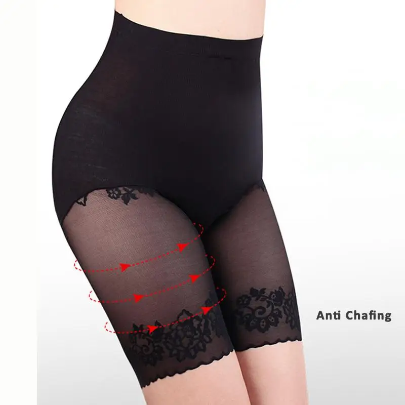 Plus Size Safety Short Pants Women Summer Seamless Under Skirt Pants Anti Chafing Boxers Female Sexy Lace Women Big Size