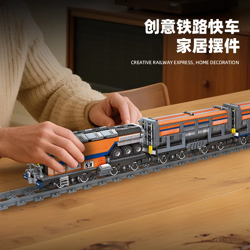 IN MAGAZZINO 59096 MOC Ferrovia Express Building Blocks Assemblaggio Treno Tracce Mattoni Modello Giocattoli FAI DA TE per I Ragazzi Set Regalo Di Natale