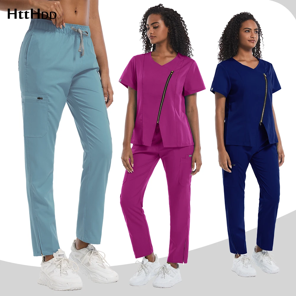 

Fashion Scrubs Nursing Medical Uniforms High-quality Scrub Sets Women Beauty Salon Beautician Pet Clinic Veterinary Work Clothes