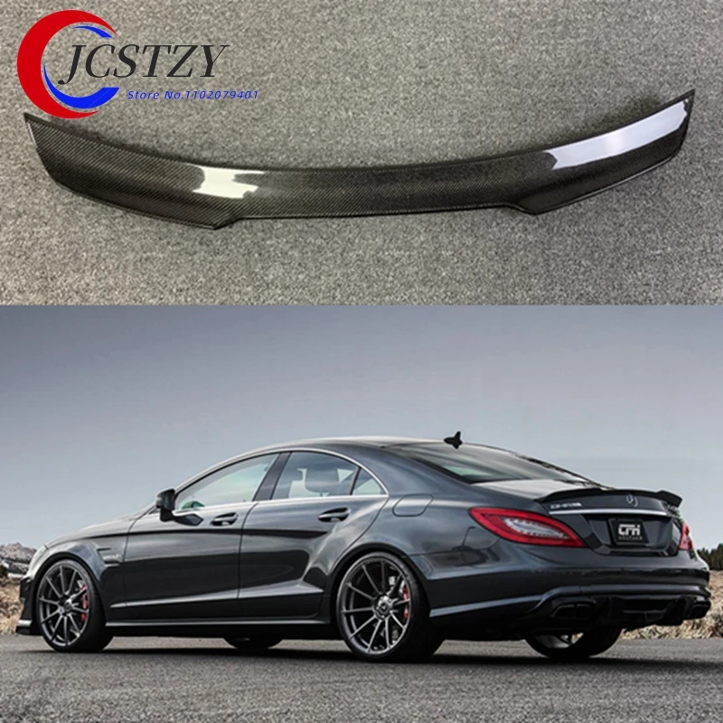 Carbon Fiber Hinten Stamm Spoiler Boot Lip Flügel für Mercedes-Benz W218 CLS 350 CLS400 CLS500 CLS63