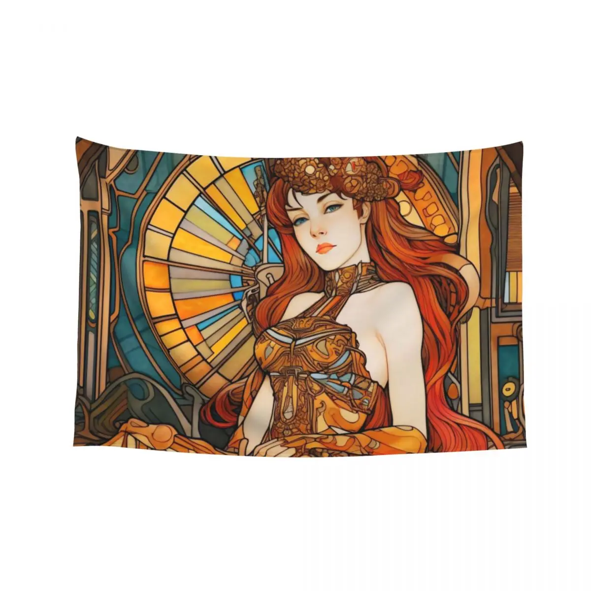

Art Nouveau Stained Glass Steampunk Tapestry Room Decoration Accessories Art Mural Decorations For Room Tapestry