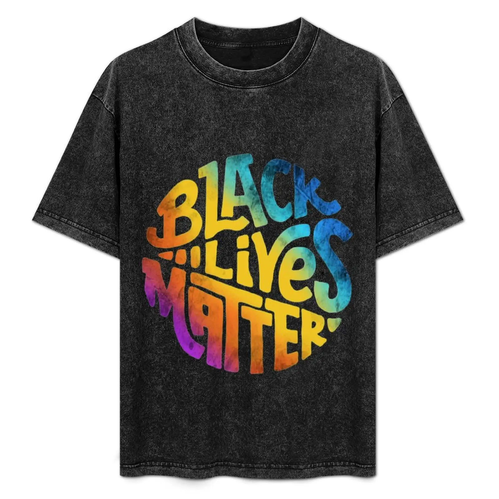

Black lives matter rainbow lettering T-Shirt Stylish Graphic Short Sleeve Top