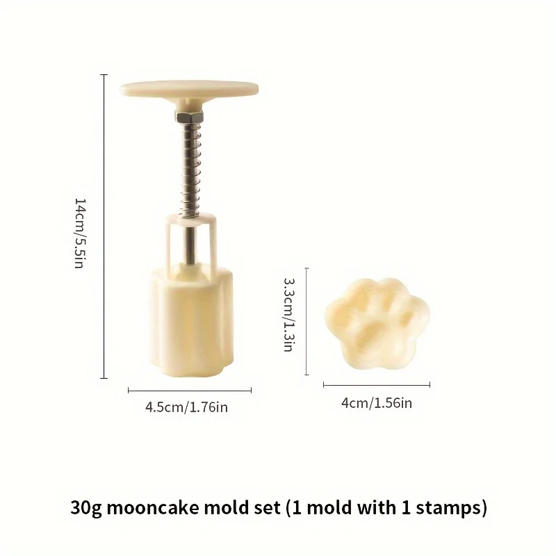 Mini Cute Cat Paw Shape Moon Cake Mold,Including 1 Mold And 1 Stamps,DIY Hand Press Moon Cake,Mung Bean Cake,Cookie,Pastry Mold