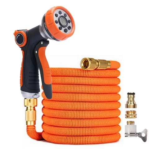 

Watering Irrigation Plastic Pipe High Pressure Garden Hose Water Gun Set Magic Hose Car Wash Spray Gun Expandable Cleaning Tools