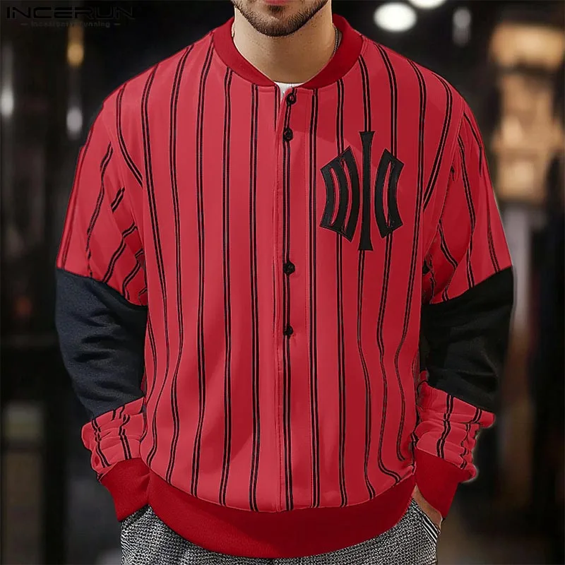 INCERUN-Chemise à Manches sulfpour Homme, Col Rond, Simple