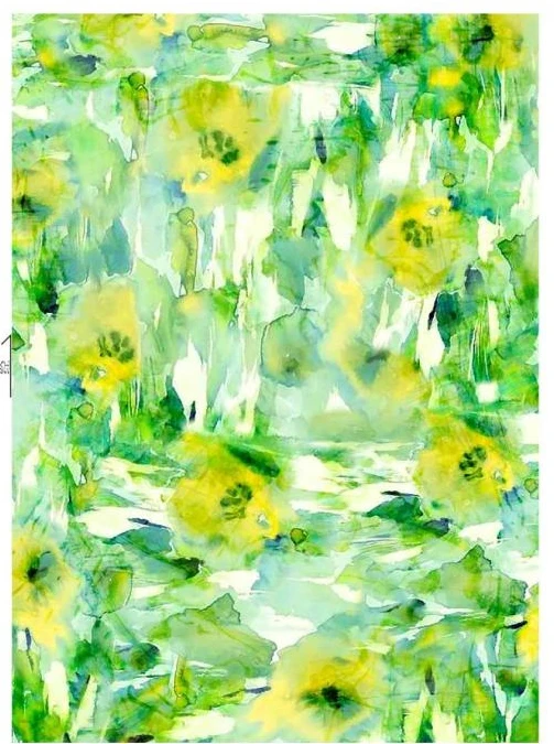 1 meter X 1.4 meter Painting Green Rayon Material Soft Viscose Fabric Children