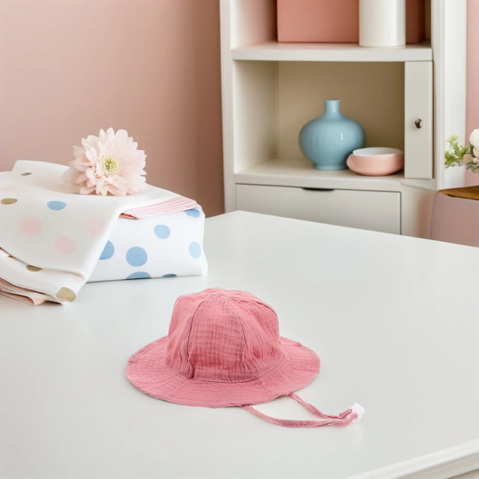 

Hat Cotton Wide Brim Bucket for Infant Toddler Newborn Outdoor Lightweight Adjustable Strap Comfortable for Boys