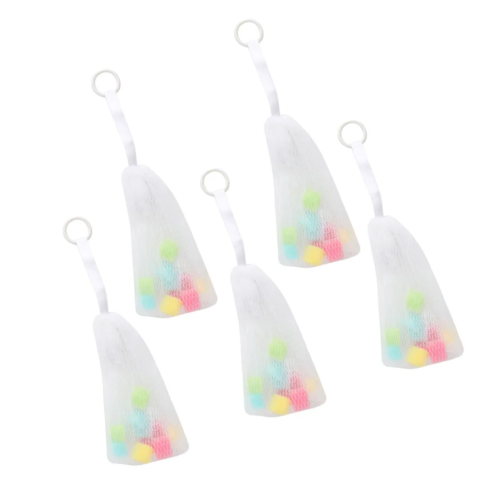 

5Pcs Soap Foaming Net Bubbling Mesh Sponge Granule for Cleanser Facial Shampoo Handmade Fruit Oil Soap Exfoliating Bath Tool