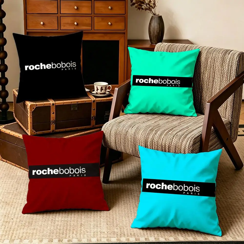 Housse de coussin en velours doux de la marque Roche Bobois, lot de 4 pièces, 50x50, 45x45, taie d'oreiller à fermeture éclair pour la décoration de la maison