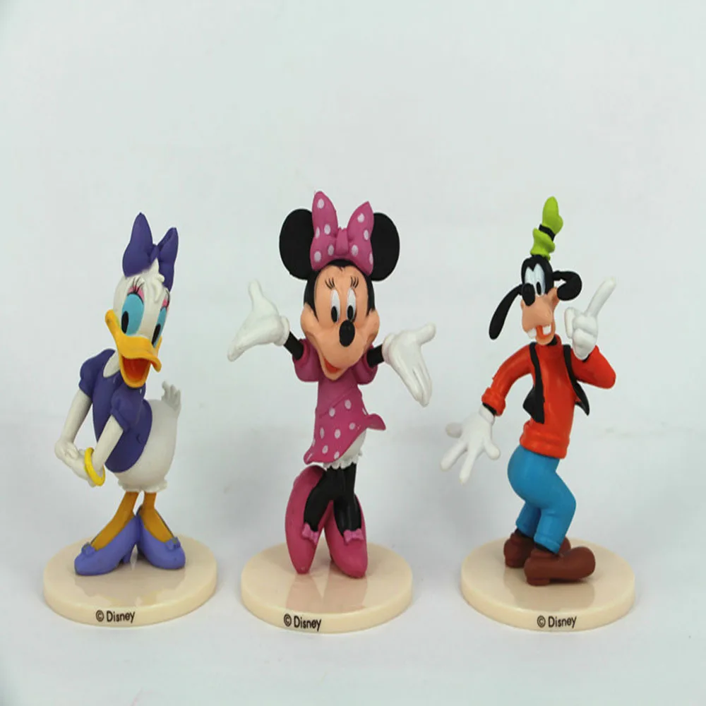Colección de personajes de dibujos animados de Disney, juego de figuras de PVC de 6 piezas con piezas móviles, decoración navideña de moda, regalo de escritorio para fanáticos